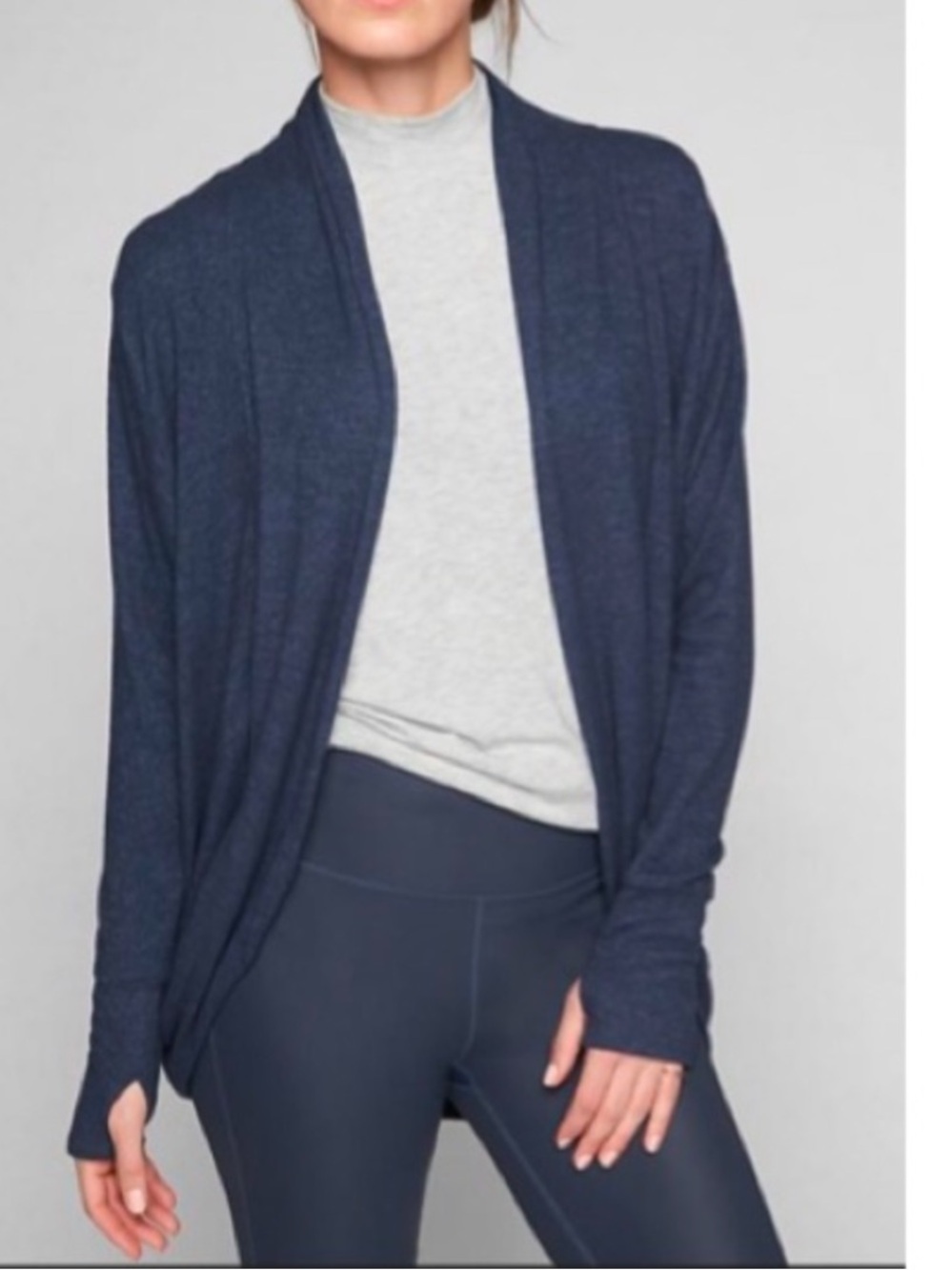 Athleta Navy Heather Oversized Sweater